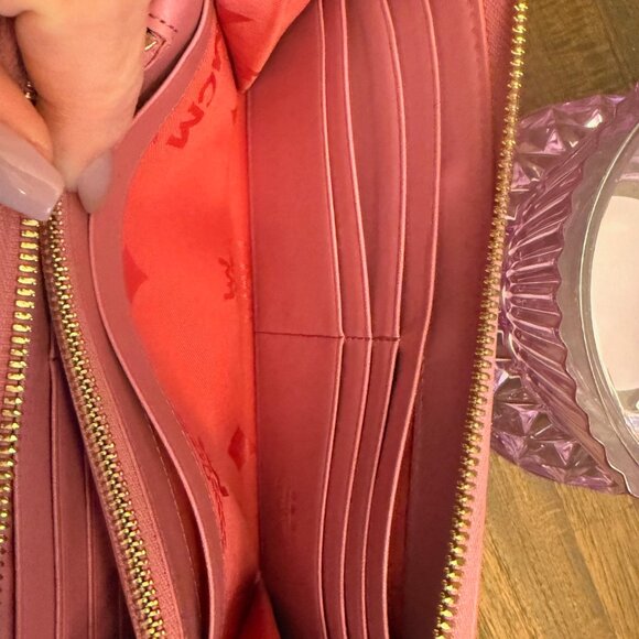 Rare Pink MCM Zip Around Studded Wallet - Picture 10 of 12